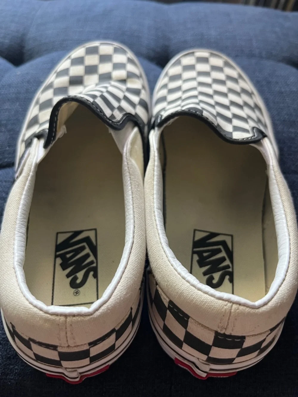 Vans Slip-On Checkerboard Shoes. Black & White. Women’s 9 - Picture 4 of 6
